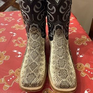 Eastern Diamondback Rattlesnake Western Cowboy Boots
